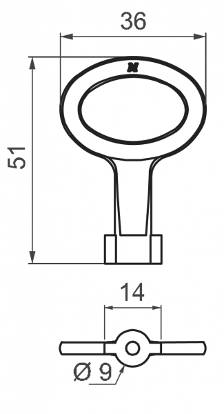 Schaltschrankschlüssel - Kurz - Doppelbart 3-5mm - Chrom oder Schwarz
